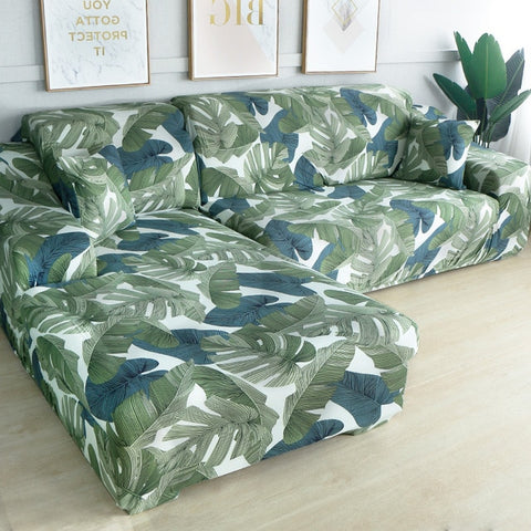 Image of Stretch Sectional Corner Shape Spandex Sofa Covers