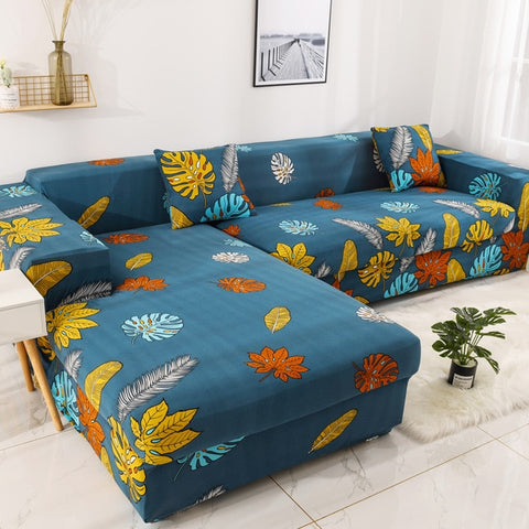 Image of Stretch Sectional Corner Shape Spandex Sofa Covers