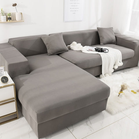 Image of Stretch Sectional Corner Shape Spandex Sofa Covers