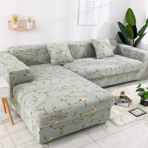 Image of Stretch Sectional Corner Shape Spandex Sofa Covers