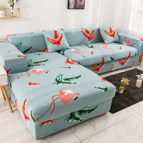 Image of Stretch Sectional Corner Shape Spandex Sofa Covers