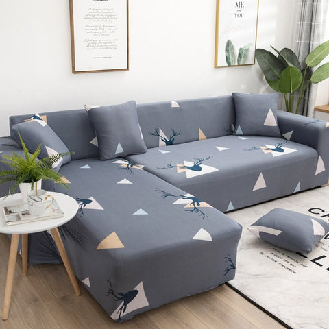 Image of Stretch Sectional Corner Shape Spandex Sofa Covers