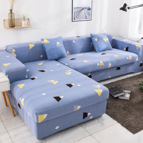 Image of Stretch Sectional Corner Shape Spandex Sofa Covers