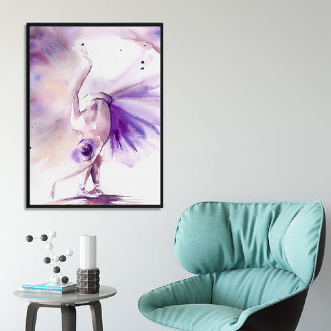 Image of Purple Ballerina Modern Canvas Painting Wall Decoration