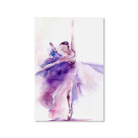 Image of Purple Ballerina Modern Canvas Painting Wall Decoration