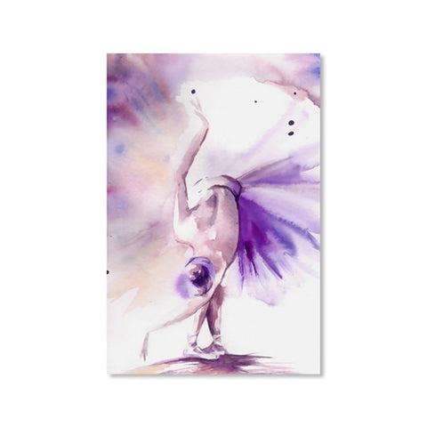 Image of Purple Ballerina Modern Canvas Painting Wall Decoration