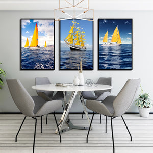 Sea And Sailboat Modern Canvas Painting Wall Decoration