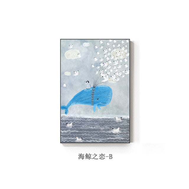 Sea Whale Series Modern Canvas Painting Wall Decoration