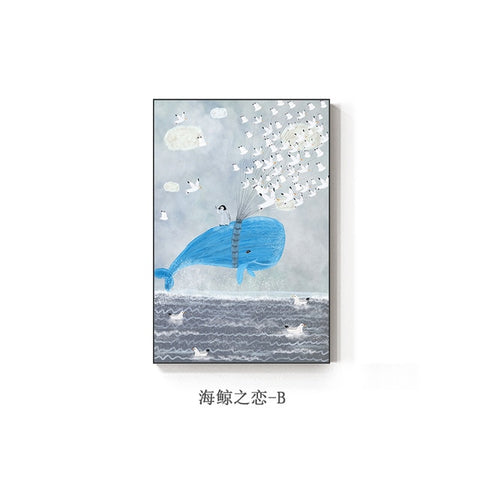 Image of Sea Whale Series Modern Canvas Painting Wall Decoration