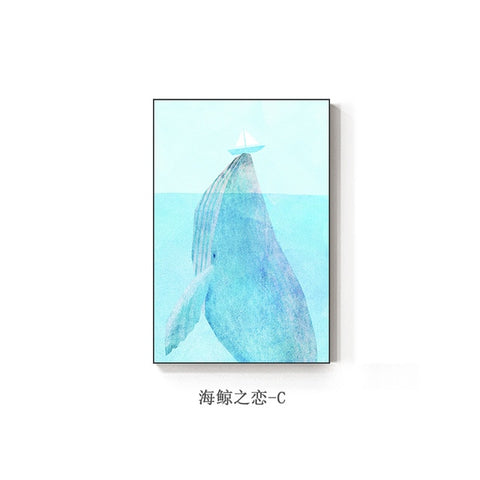 Image of Sea Whale Series Modern Canvas Painting Wall Decoration