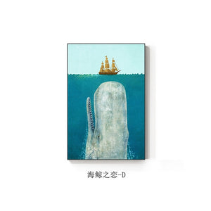 Sea Whale Series Modern Canvas Painting Wall Decoration