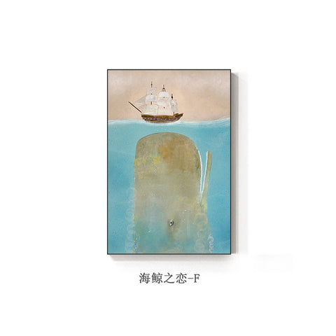 Image of Sea Whale Series Modern Canvas Painting Wall Decoration