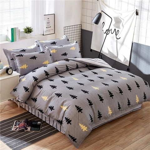 Image of Solstice Home Textile Dark Gray Bedding Set