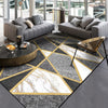 Modern Mixed Gray Marble Gold Line Crossing Rugs For Bedroom Living Room