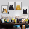 Watercolor Cute Cat And Avatar Modern Canvas Painting Wall Decoration